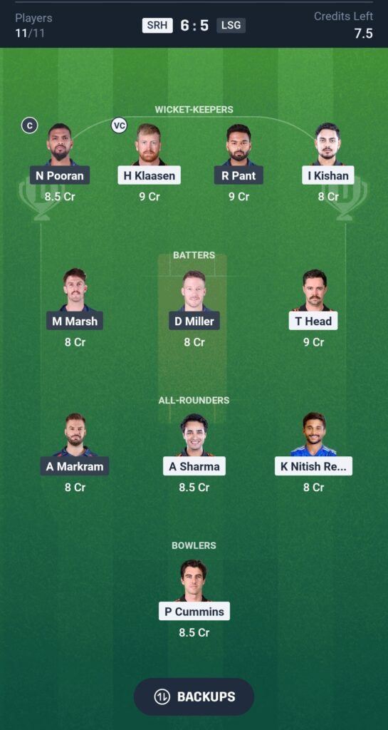 SRH vs LSG Dream11 Prediction, IPL 2025: Fantasy Tips, Playing 11, Head-to-Head & Match Details 5 SRH vs LSG