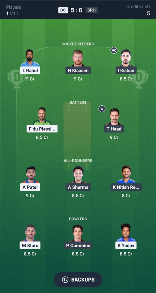 DC vs SRH Dream11 Prediction, IPL 2025 – Fantasy Cricket Tips, Playing 11 & Head-to-Head Stats 4 DC vs SRH