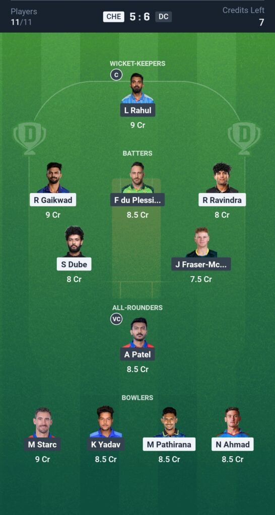 DC vs CSK Dream11 Prediction, IPL 2025 – Fantasy Cricket Tips, Squads & Head-to-Head Stats 3 Dc vs csk